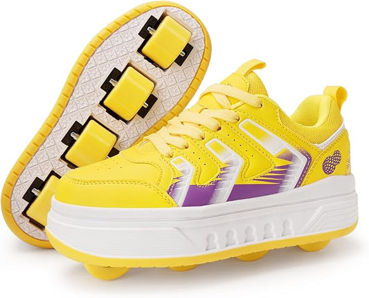 Roller Skate Shoes & Sneakers with Wheels, Outdoor Roller Skates for Girls Boys, Shoes with Wheels for Christmas Birthday Gift