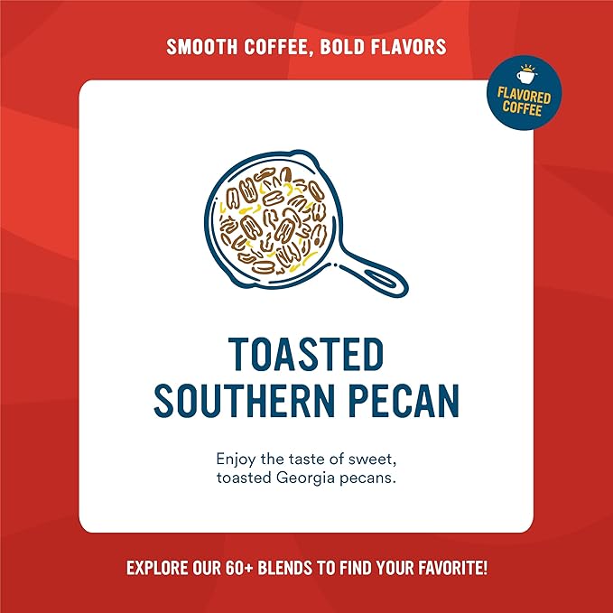 Cameron's Coffee Roasted Ground Coffee Bag, Flavored, Toasted Southern Pecan, 12 Ounce (Pack of 6)
