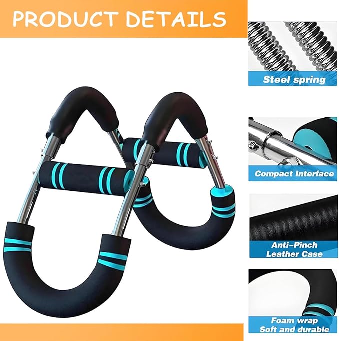 Twister Arm Trainer - Adjustable Forearm Strengthener, Arm Exercise Equipment, Chest Workout Equipment, Portable Spring Resistance for Home Workout Equipment (Red)