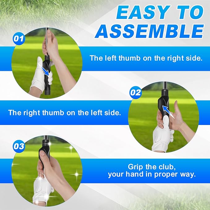 Golf Grip Trainer, Golf Club Grip, Golf Grip Training Aid, Helps Improve and Train Correct Hand Position (Right Hand )