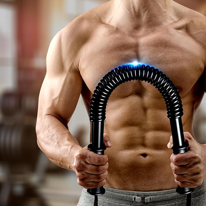 Power Twister Bar, Upper Body Strength Training Bar, Heavy Duty Arm Builder for Chest Shoulder Forearm Bicep and Arm Strengthening Workout Equipment