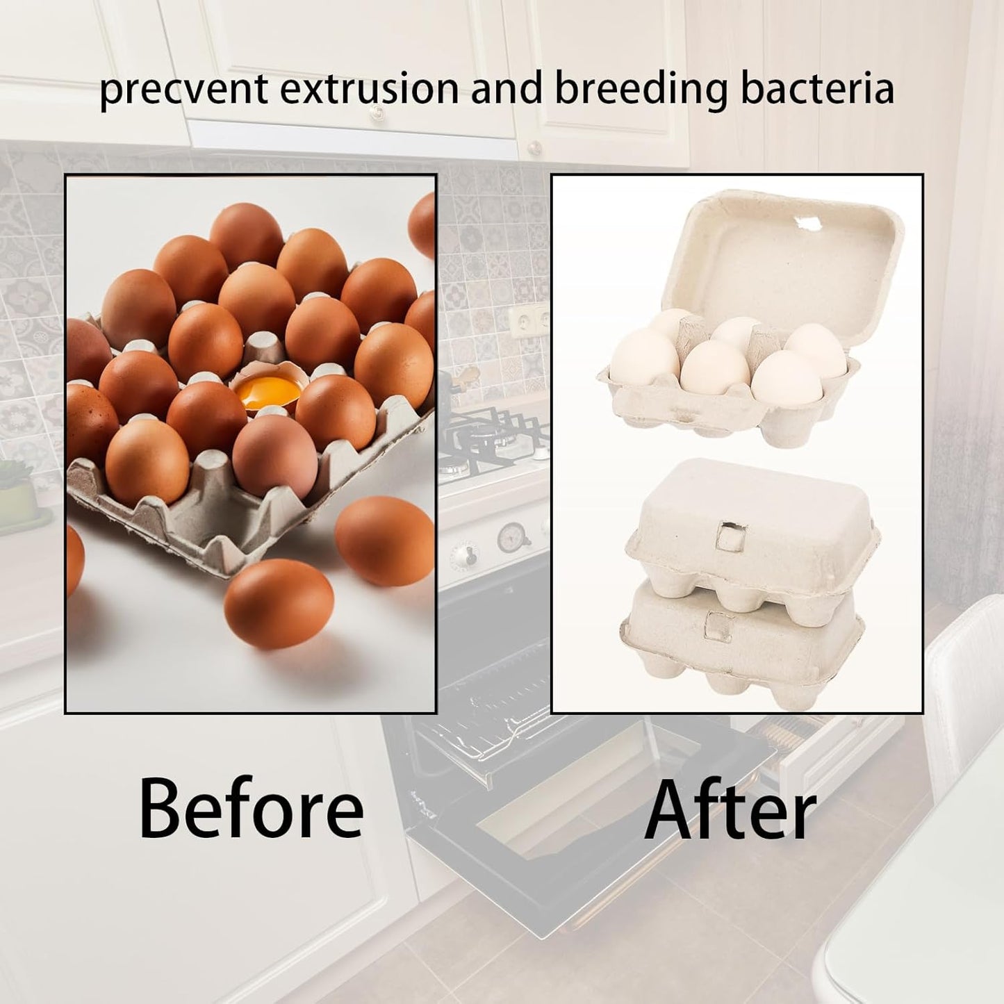 40 Pack Egg Cartons Cheap Bulk, 6 Count Egg Storage Containers Holder, Sturdy Natural Pulp Material Perfect for Storing Extra Eggs