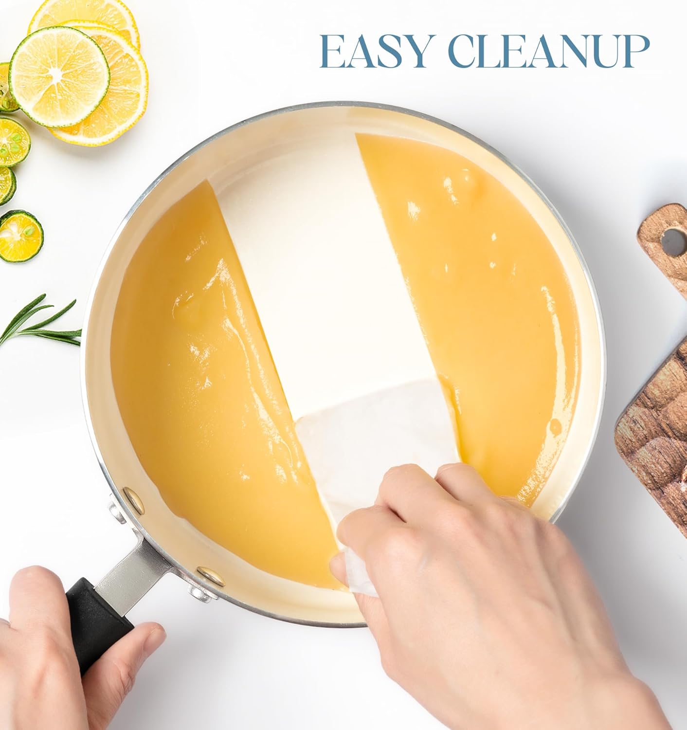 MICHELANGELO Nonstick Sauce Pan with Lid, Ceramic Saucepan Set, Non Toxic Small Saucepans Sets with Stay-Cool Handle, Induction Pots For Cooking, PTFE & PFOA Free - 1Qt & 2Qt & 3Qt, Blue