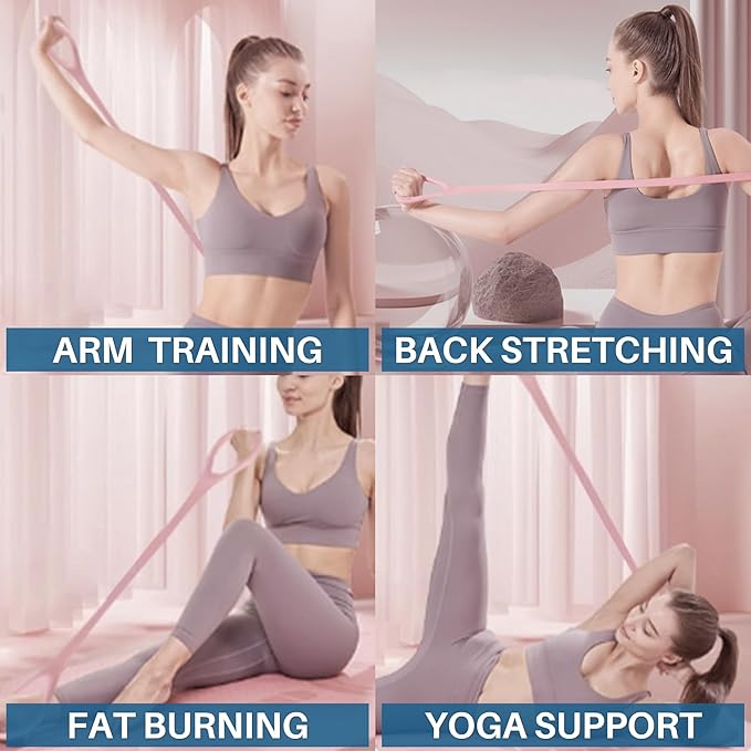 LEZER Figure 8 Resistance Band, Fitness Elastic Rope, Execrise Workout for Arm, Back, Chest and Shoulder, Yoga, Pilates, Stretching, Physical Therapy Equipment