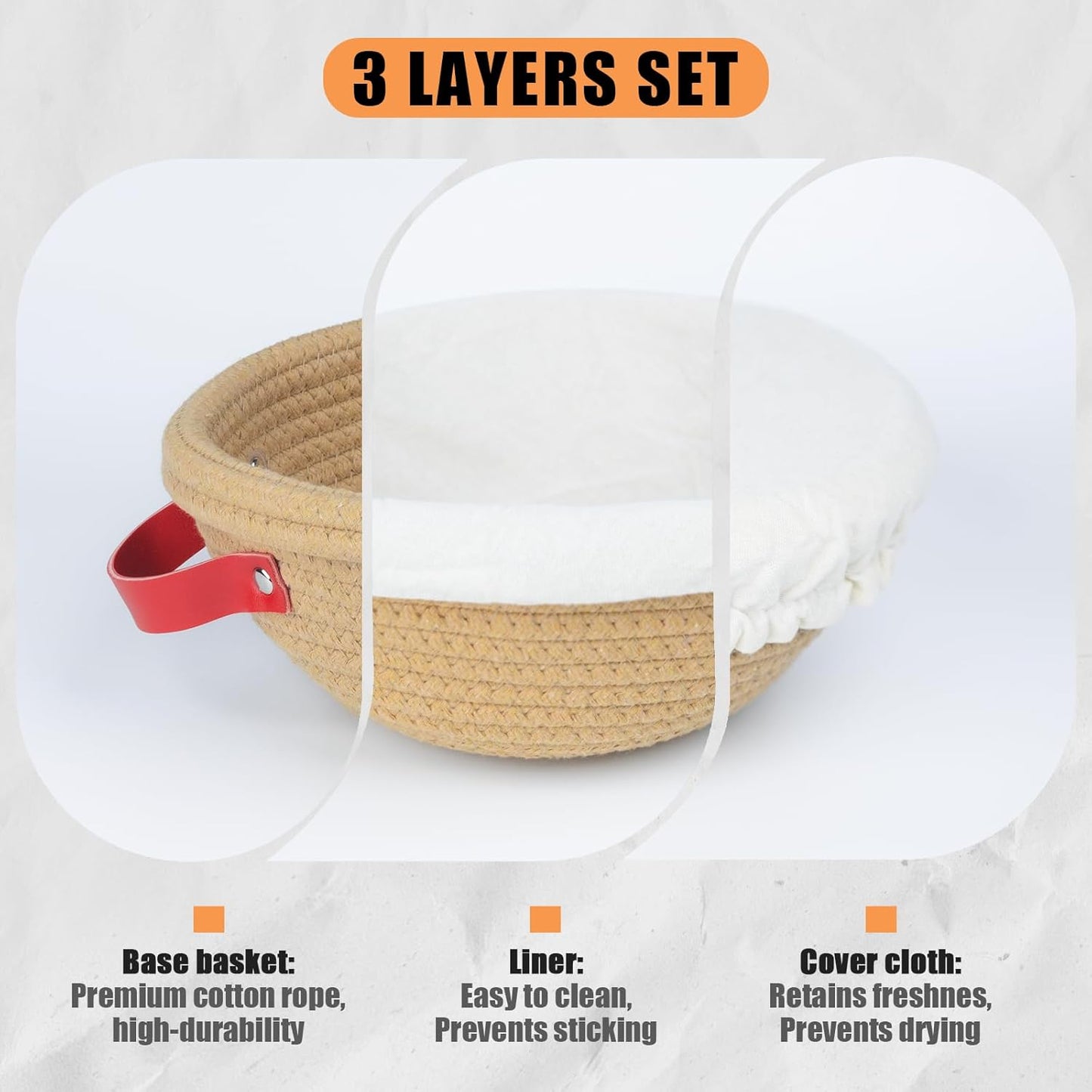 Round & Oval Banneton Bread Proofing Basket set, Sourdough Starter Kit With Bread Storage Bag, Dough Whisk, Scoring Lame, 2 Scrapers, Cleaning Brush, Sourdough Baking Supplies for baker