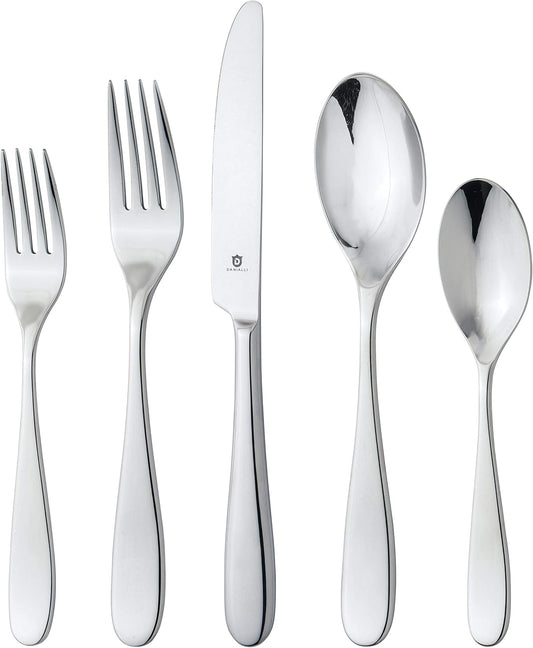 Silverware Set for 4 – 18/10 Stainless Steel Flatware, Mirror Finish, Dishwasher Safe, Heavy-Duty, Rust Resistant, Elegant Cutlery (20-Piece Set, Fidenza)