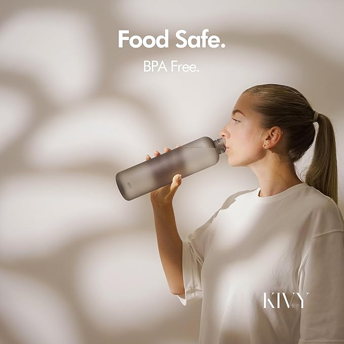 KIVY Slim Water Bottle 32oz [Lightweight & Shatterproof] - Reusable Tritan Water Bottle - Leak Proof Water Bottle for Women & Men - No Spill Drinking Bottle - Dishwasher Safe - BPA Free