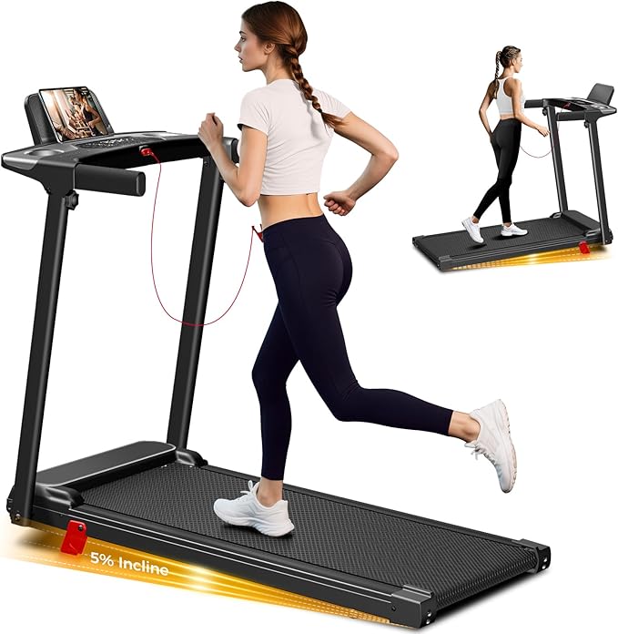 Portable Treadmill with Incline, 3.0HP Walking Pad with Handle Bar, 3-in-1 Foldable Treadmill for Home Office Small Space with Quiet Brushless, 300 LBS Capacity