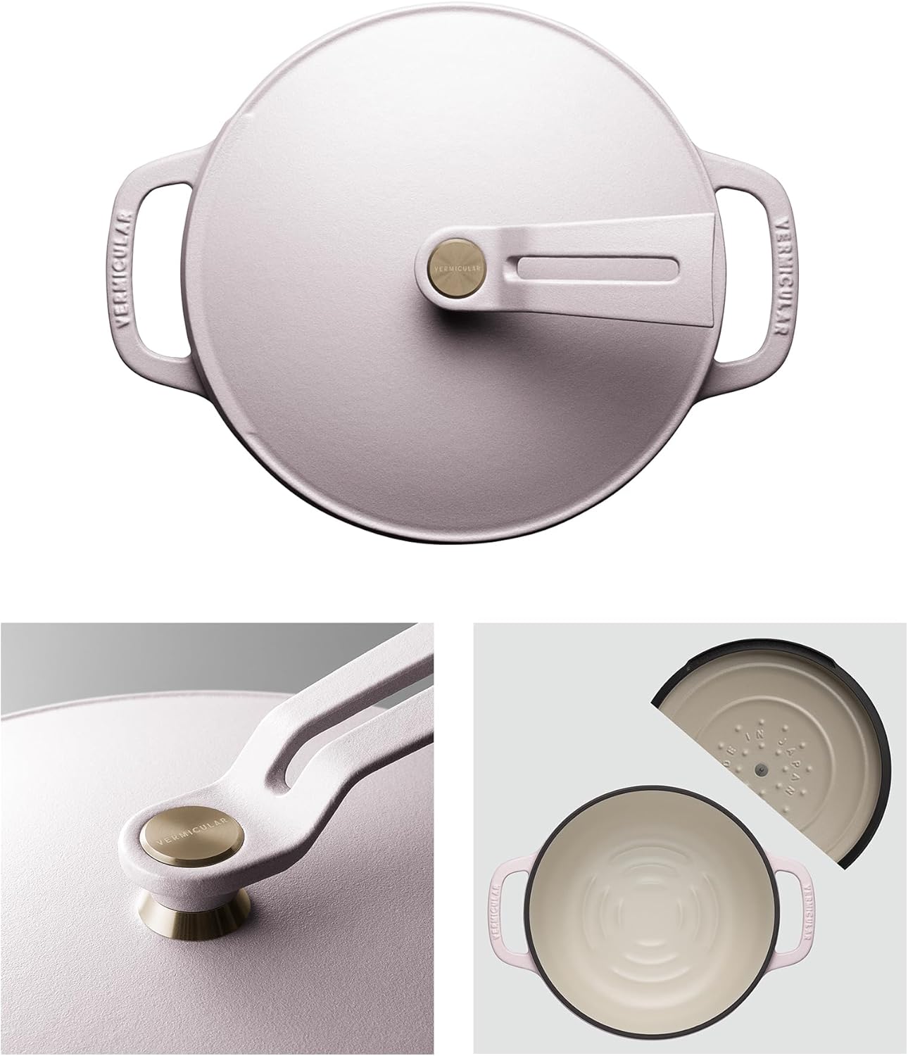 Vermicular Oven Pot 2.0 | Lightweight Enameled Cast Iron Pot | 18cm (2 Qt) | Non-Toxic | Induction-compatible | Dutch Oven | Made in Japan | Matte Himalayan Pink