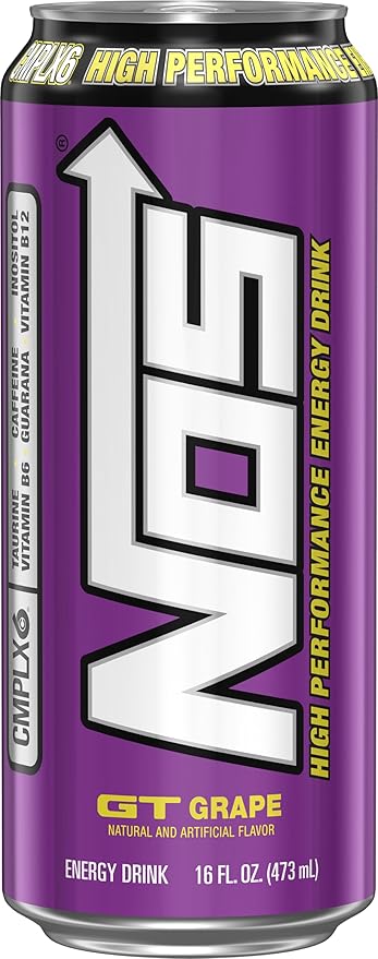 NOS GT Grape: High Performance Energy Drink. 16 Fl oz (Pack of 15)