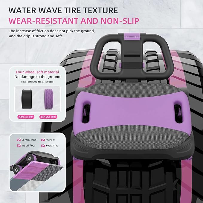 FIAMERMOR 2025 AB Roller Wheel - 4 wheel elbow support abdominal wheel automatic rebound abdominal fat burning weight loss core training equipment home/gym