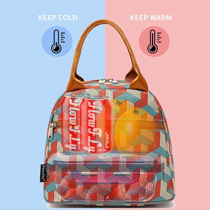 FlowFly Insulated Lunch Cooler Bag - Tote Bag Organizer for Women/Men, Red#3D