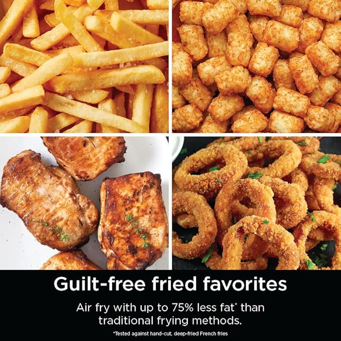 Ninja DoubleStack XL Smart 2-Basket Air Fryer, Smart Cook System, DoubleStack Technology Cook 4 Foods at Once, Space Saving Design, 10 QT, 6-in-1, Smart Finish & Match Cook, Air Fry, Broil, Bake SL451