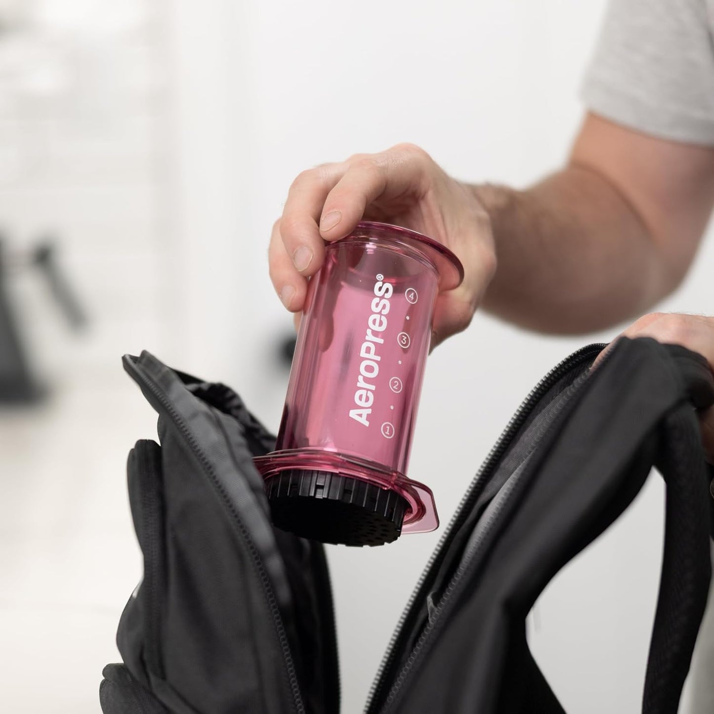 AeroPress Clear Pink Coffee Press – 3 In 1 Brew Method Combines French Press, Espresso, Full Bodied Coffee Without Grit or Bitterness, Small Portable Coffee Maker for Camping & Travel, Pink