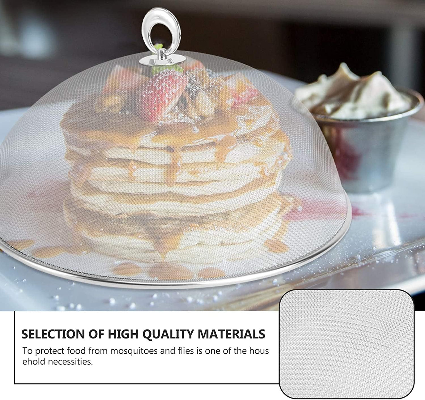 Metal Mesh Screen Food Cover, Stainless Steel Dome Food Tent Umbrella, Outdoor Picnic Food Cover Net Keep Out Flies, Bugs, Mosquitoes (11.81inches / 30cm)
