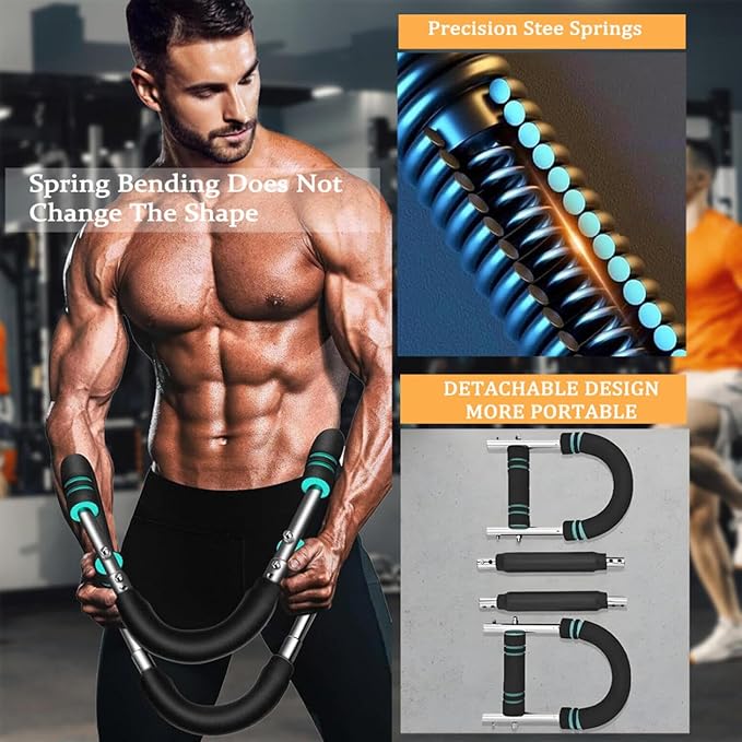 Twister Arm Trainer - Adjustable Forearm Strengthener, Arm Exercise Equipment, Chest Workout Equipment, Portable Spring Resistance for Home Workout Equipment (Red)