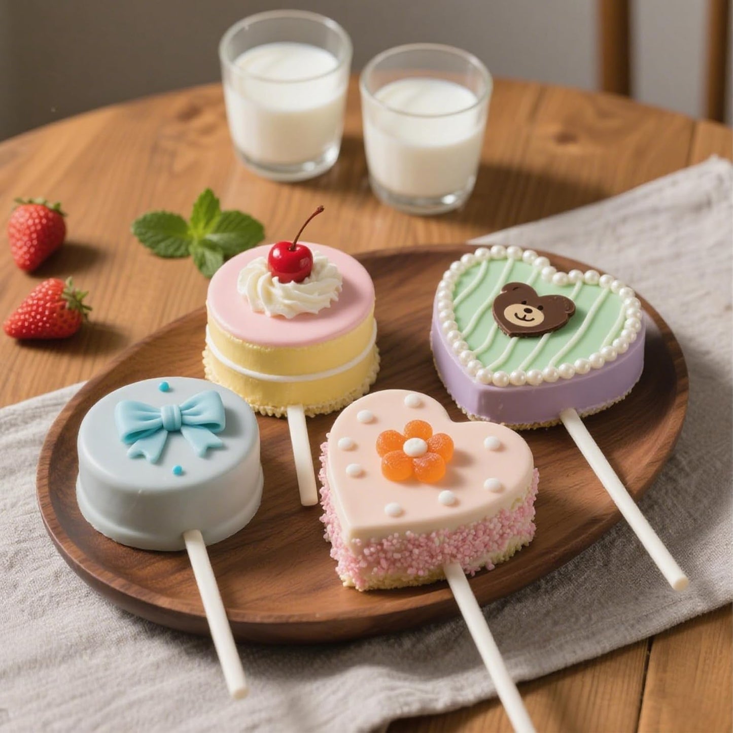 Cake Pop Mold Kit, 2 Pack Cake Pop Cutter and Pusher with 50pcs Cake Pop Sticks, 50pcs Cake Pop Bags, 50pcs Twist Ties, Cake Pop Maker for Cakepops, Lollipop, Candies, Chocolates and Cookies