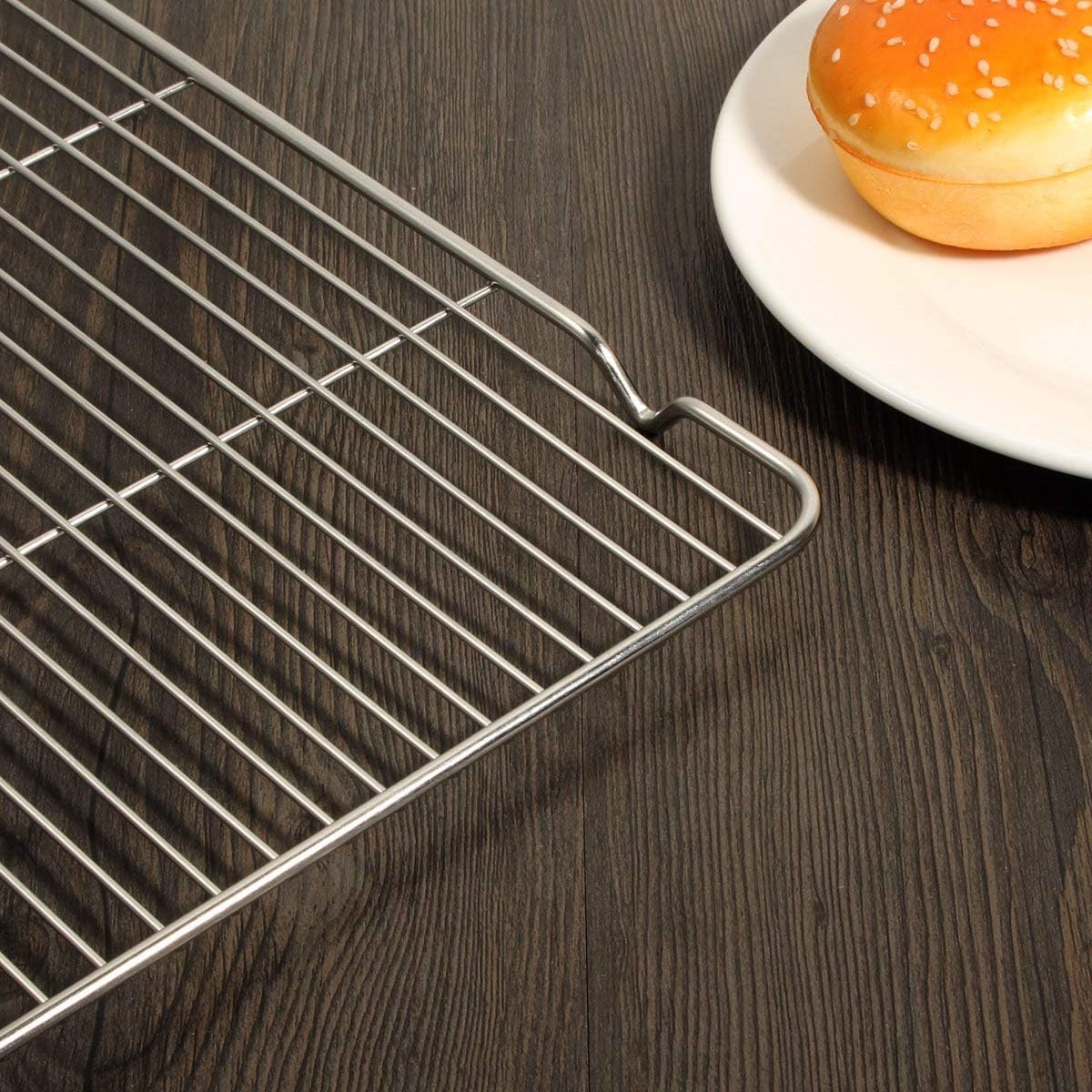 Baking Sheet with Rack Set, Yododo Set of 4 (2 Sheets + 2 Racks), Stainless Steel Cookie Sheet Baking Pan Tray with Cooling Rack, Non Toxic & Heavy Duty & Easy Clean - Size of 16 inch