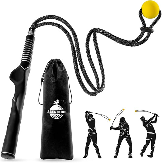 Golf Rope Swing Trainer, Golf Tyro Posture Corrector Professional Golf Training Aid, Master Tempo Golf Warm-Up Practice Equipment with Weighted Ball for Golfers of All Levels