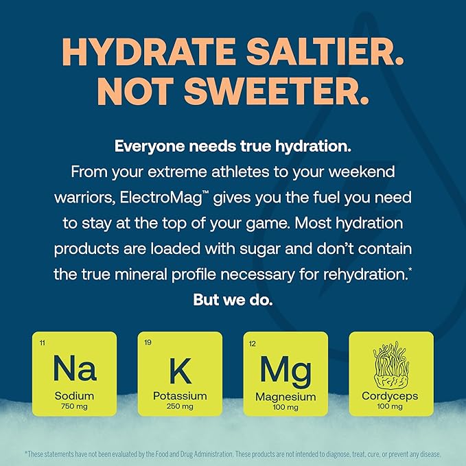 True Grace ElectroMag - Grapefruit (16 Stick Packs) + Lemon Lime (16 Stick Packs) - Electrolyte Powder for Rapid Hydration - Zero Sugar & Carbs - Non-GMO - 32 Total Servings