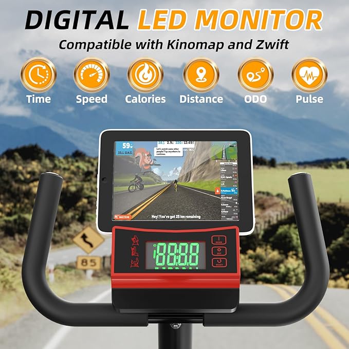 VANSWE Recumbent Exercise Bike for Adults Seniors - Recumbent Bikes for Home with Magnetic Resistance, Bluetooth and App Connectivity, Pulse Sensor