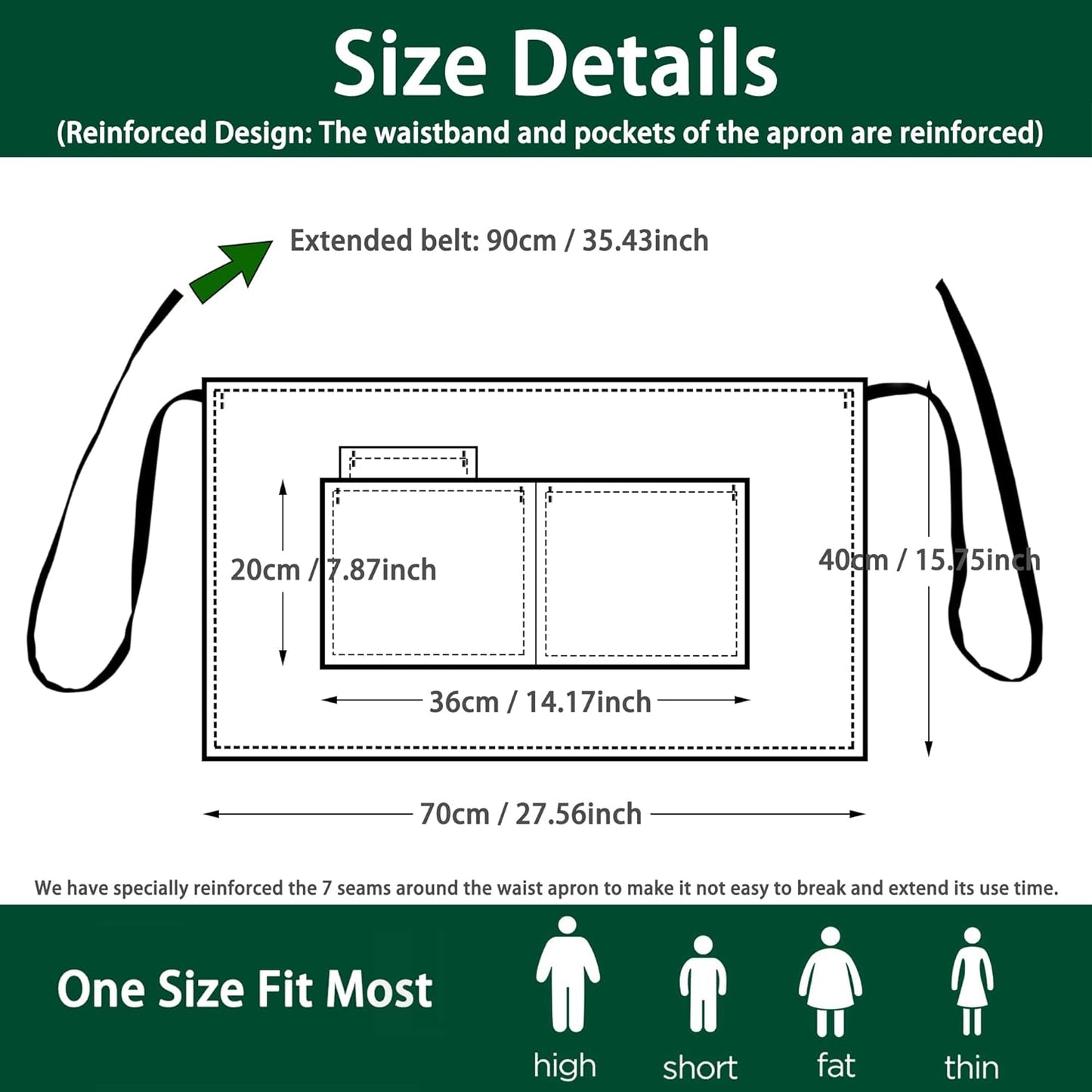 4 Pack Short Server Waitress Chef Apron, Grey Waist Aprons with 3 Pockets for Women Men, Half Apron for Waiter Cooking Dishwashing Cleaning Painting Gardening Barbecue (Polycotton - Grey)