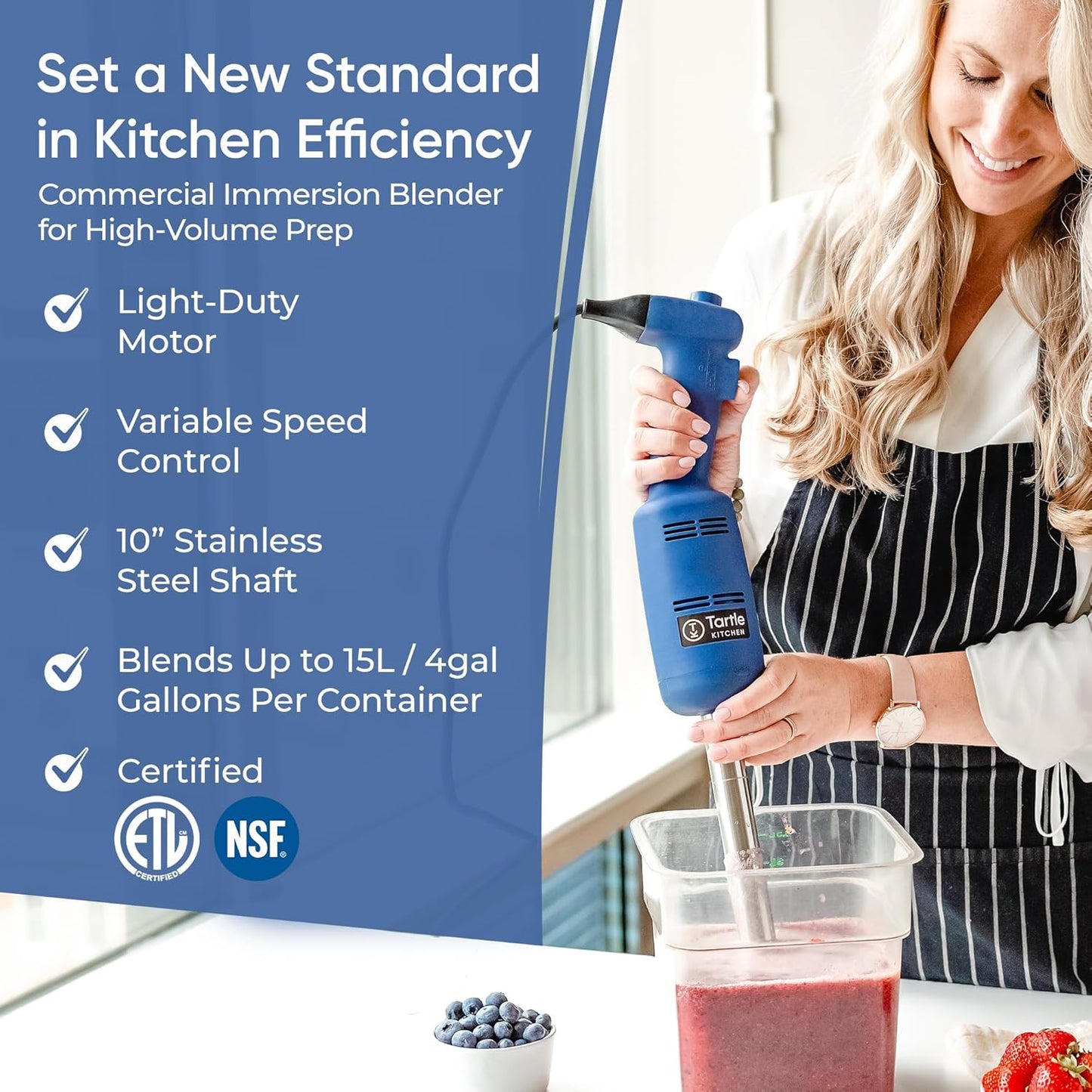 Commercial Immersion Blender, Hand Held Blender, 350W 4000-20000RPM, Stainless-Steel, 10 inch Removable Shaft with Variable Speed -2025 upgrade