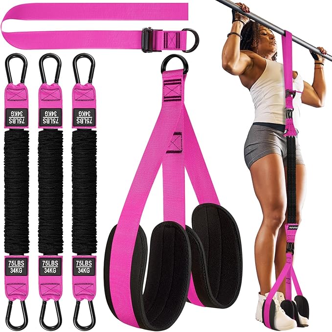 HPYGN Pull Up Assistance Bands, Heavy Duty Resistance Band for Pull Up Bar, Adjustable Weight/Size with Fabric Feet/Knee Rest, Bands for Pull Up Assist for Strength Training, Pull Up Assist Band
