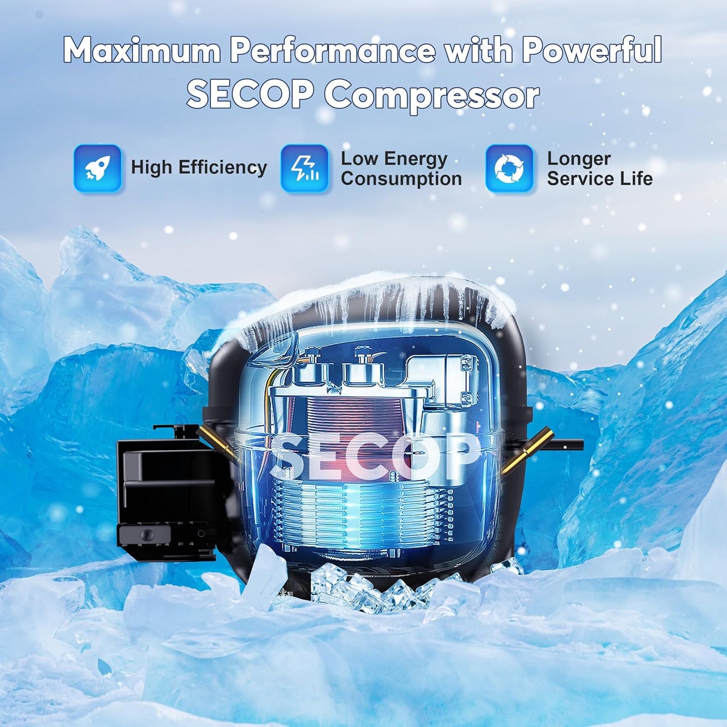 Commercial Ice Maker Machine 360LBS/Day, 26’’ Under Counter Ice Maker with 700W SECOP Compressor/Large Storage Capacity, ETL Approved Ice Machine for Bars/Home