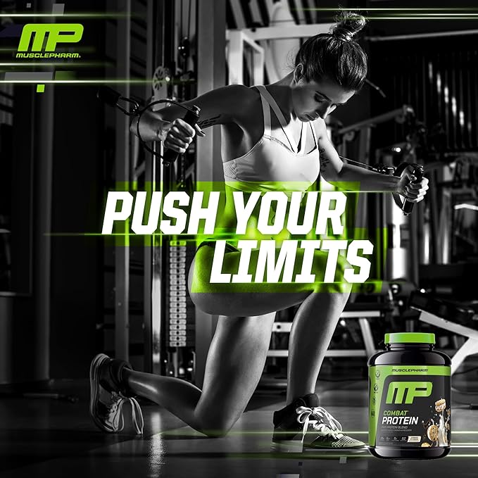 MusclePharm Combat Protein Powder, Cookies ‘N’ Cream Flavor, Fuels Muscles for Productive Workouts, 5 Protein Sources including Whey Protein Isolate & Egg Albumin, Gluten Free, 4 lb, 52 Servings