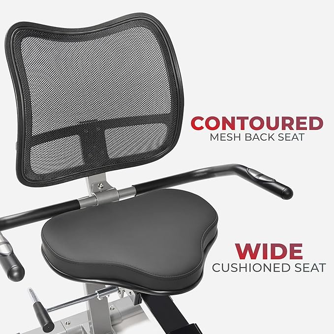 Sunny Health & Fitness Elite Recumbent Cross Trainer & Elliptical Machine with Arm Exercisers for Home Arm/Leg Training, Easy Adjust Seat & Mesh Backrest, Free SunnyFit App Bluetooth Connectivity