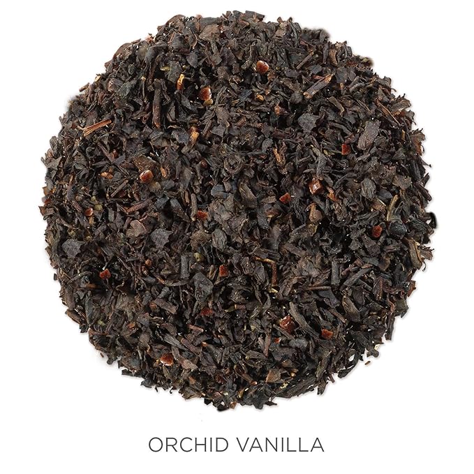 Tea Forte Orchid Vanilla Premium Organic Loose Leaf Caffeinated Black Tea Blend Canister, Makes 35-50 Cups