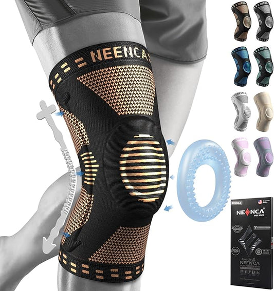 NEENCA Professional Knee Brace for Pain Relief, Medical Knee Support with Patella Pad & Side Stabilizers, Compression Knee Sleeve for Meniscus Tear, ACL, Joint Pain, Runner, Workout - FSA/HSA APPROVED