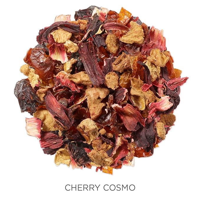 Tea Forte Cherry Cosmo Premium Organic Loose Leaf Caffeine-Free Herbal Tea Blend Canister, Makes 35-50 Cups