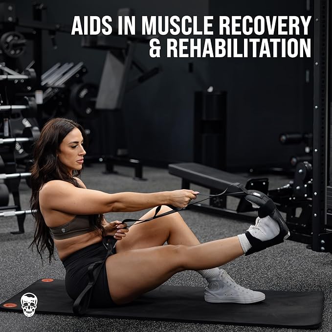 Gymreapers Foot and Calf Stretcher for Plantar Fasciitis, Achilles Tendonitis, Rehabilitation - Flex Strap for Physical Therapy, Pilates, Flexibility Training, Thigh & Hamstring Stretcher and Heel Spurs & Shin Splints