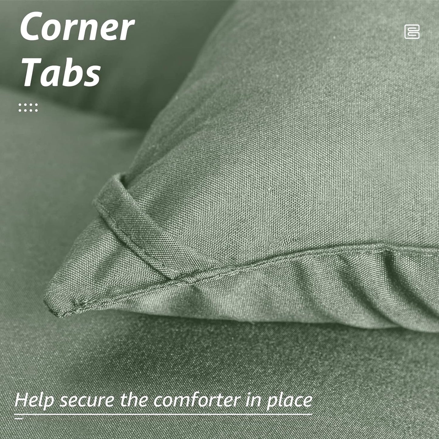 HYLEORY All Season Full Size Bed Comforter - Cooling Down Alternative Quilted Duvet Insert with Corner Tabs - Winter Warm - Machine Washable - Sage Green