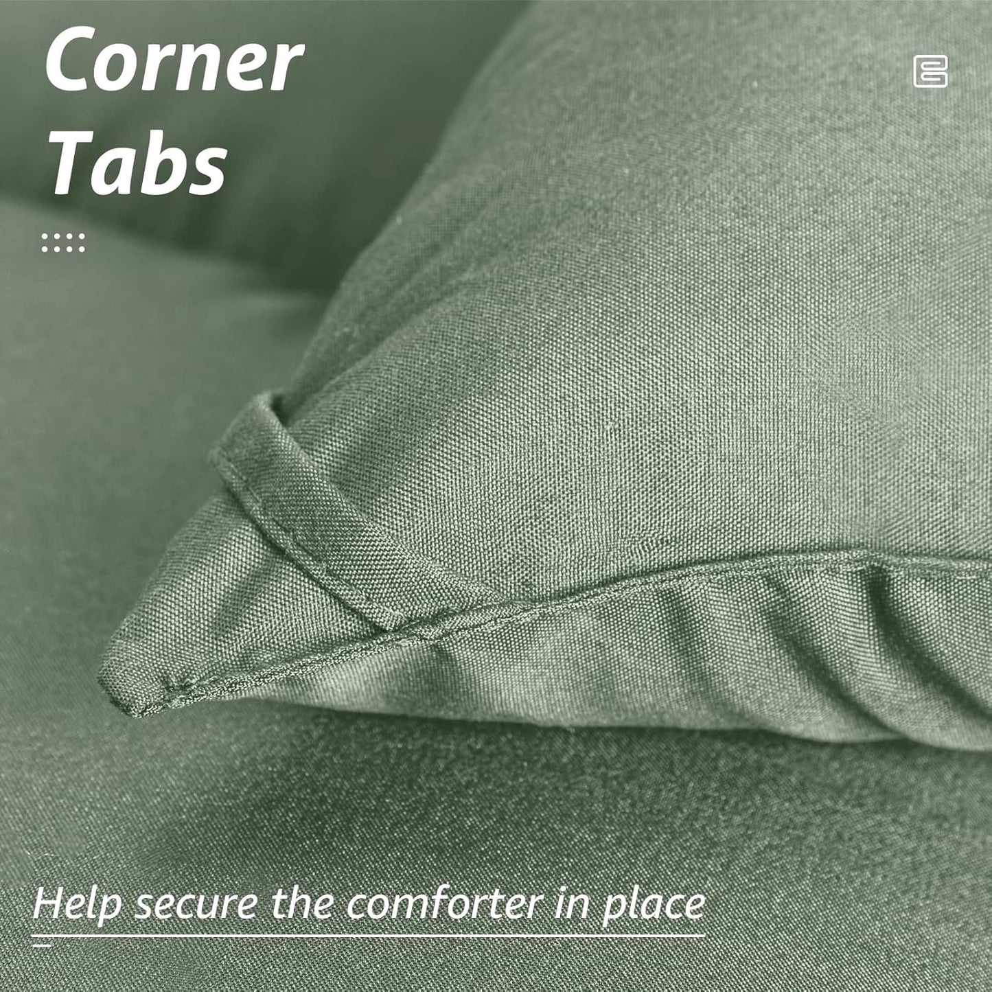 HYLEORY All Season Twin Size Bed Comforter - Cooling Down Alternative Quilted Duvet Insert with Corner Tabs - Winter Warm - Machine Washable - Sage Green