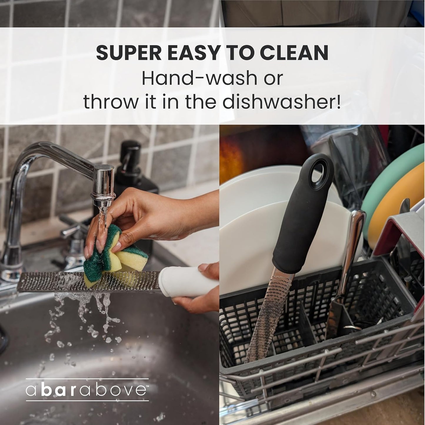 Cheese Grater & Lemon Zester A Bar Above 12” Chef-Grade Stainless Steel Rasp, Sharp Citrus Zester for Lemon, Lime, Ginger, Garlic, Parmesan & Hard Cheese, Professional Kitchen & Cocktail Garnish Tool