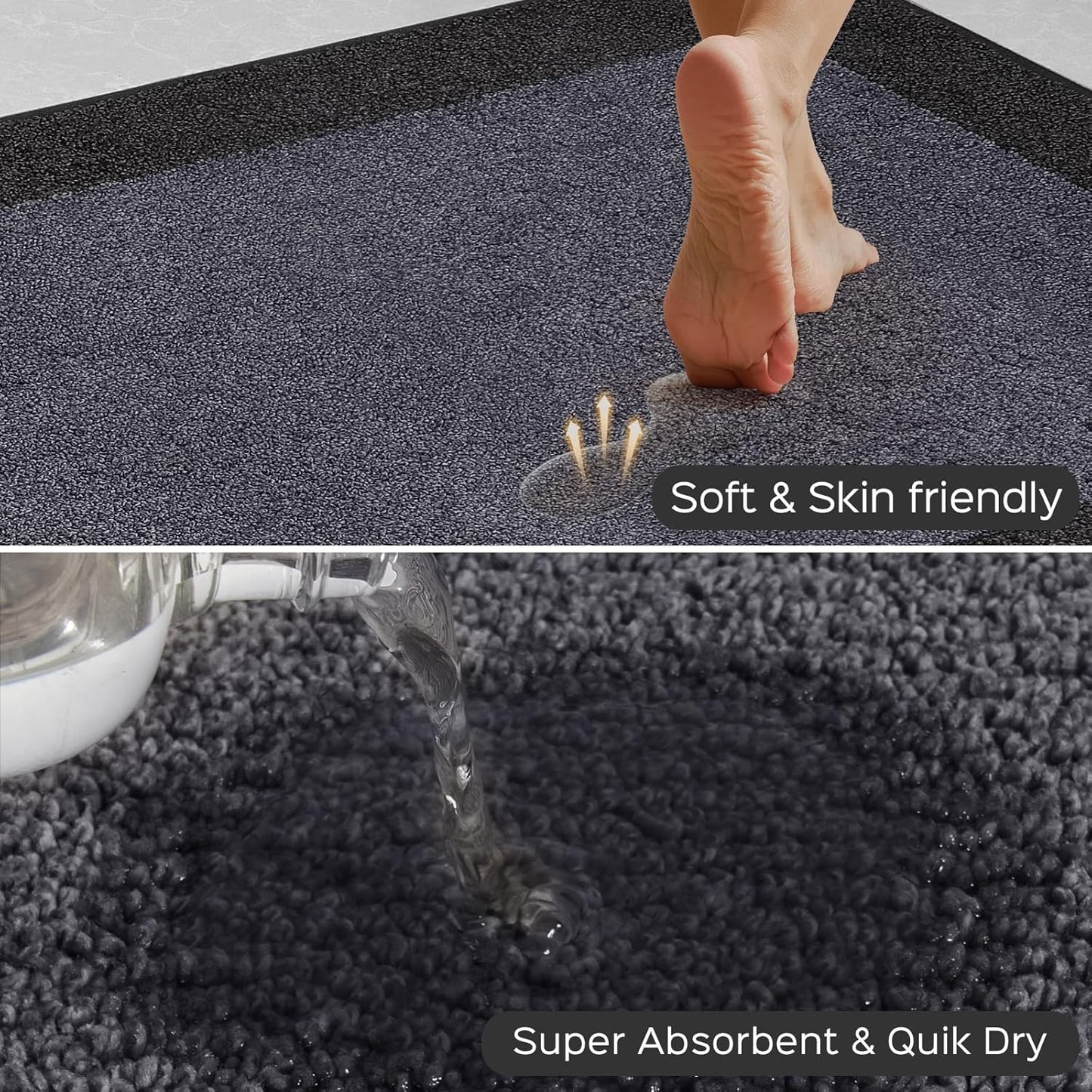 Machine Washable Kitchen Rug 24" x 84", Non Slip Kitchen Mat for Floor, Absorbent Entrance Runner Rug for Bedroom, Hallway, Bathroom, Door (Roll Packing)