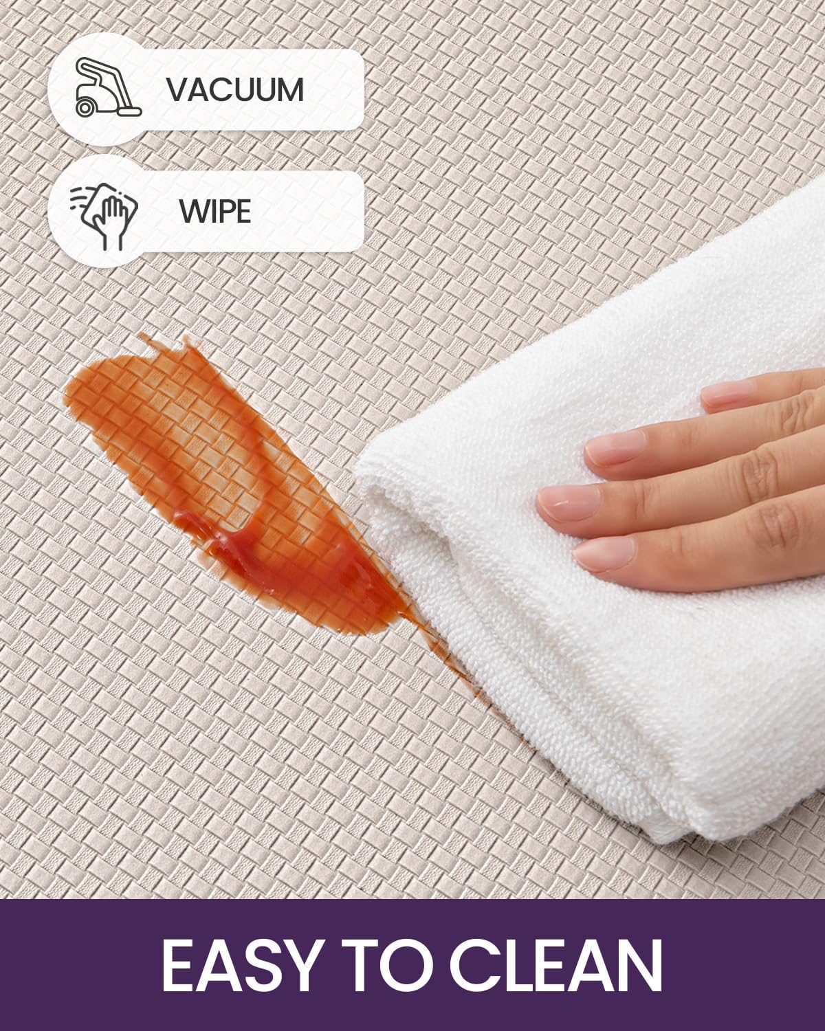 DEXI Kitchen Floor Mats Cushioned Anti Fatigue, 17x29+17x59, Large Long Standing Runner Rug Waterproof, Comfort Memory Foam Padded for Front Sink Laundry, Beige White