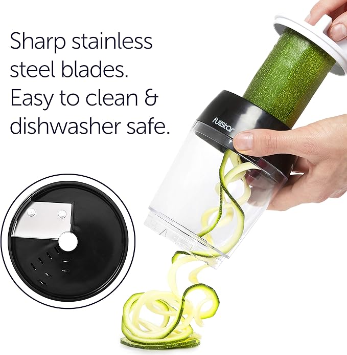 Fullstar Mandoline Slicer Spiralizer & Vegetable Slicer, Zucchini Noodle Maker, Onion & Food Chopper, Veggie Spiral Cutter & Grater (4 in 1)