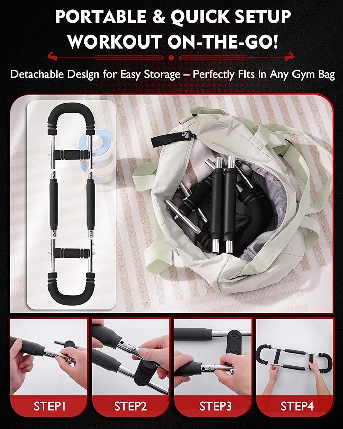 Twister Arm Exerciser, Adjustable Spring Workout Bar, Forearm Triceps Chest Inner Thigh Muscle Enhanced Exercise Strengthener, Upper Body Strength Builder Trainer, Home Fitness Equipment