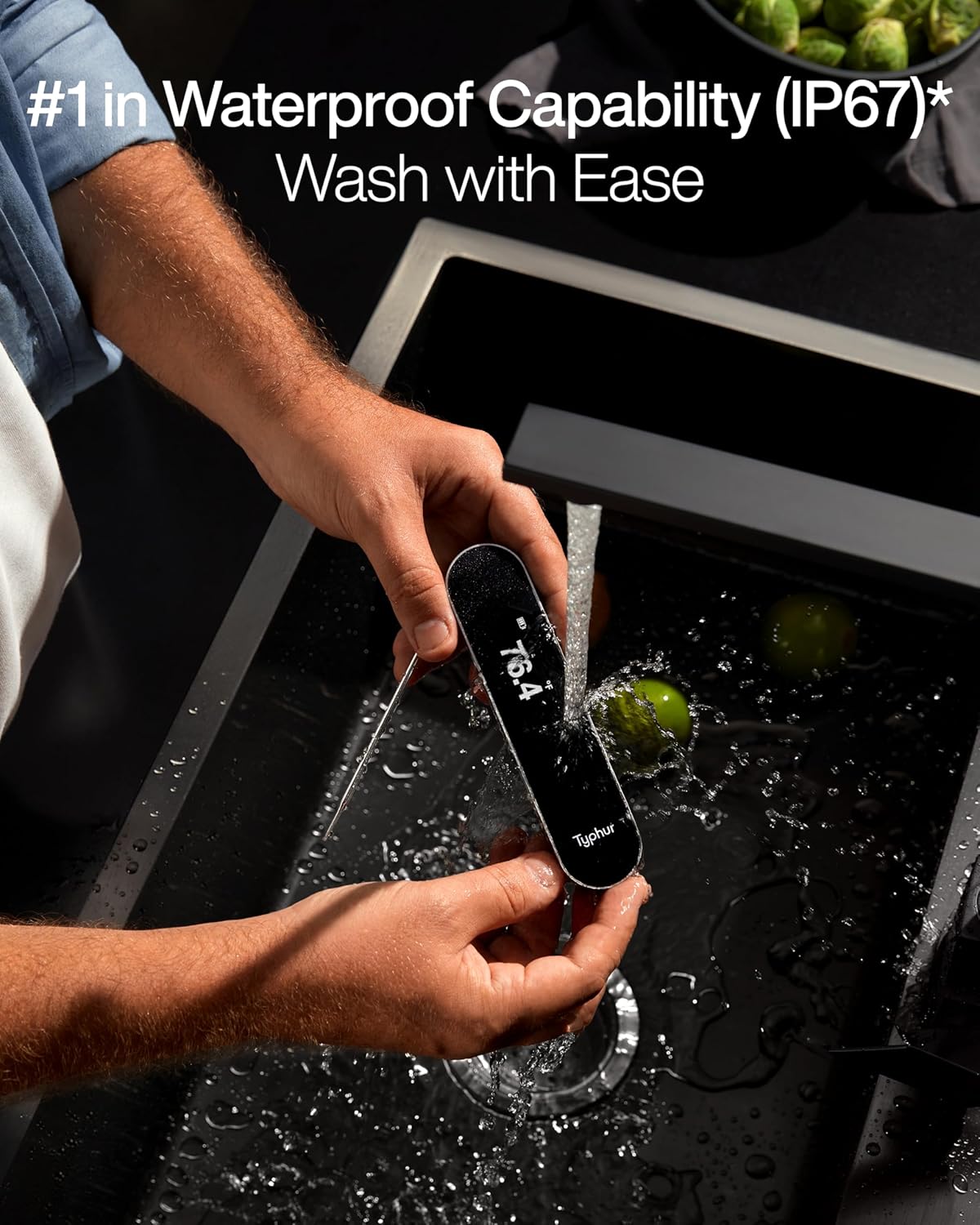 InstaProbe (Less Than .6 Seconds) Professional Meat Thermometer Digital, Instant Read Thermometer with OLED Display, IP67 Waterproof for Grill, BBQ, Cooking, Smoker, Home Brewing, NSF Certified