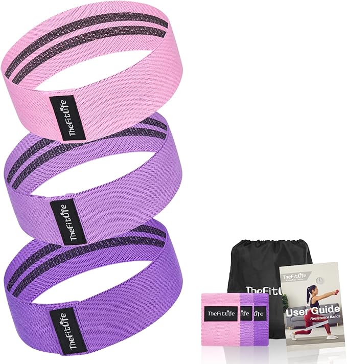 TheFitLife Resistance Exercise Bands for Women - Fabric Workout Bands for Booty, Hip, Glute, Leg, Thigh, Squat, Butt Lift Excersize and Fitness Loop Bands for Home Gym