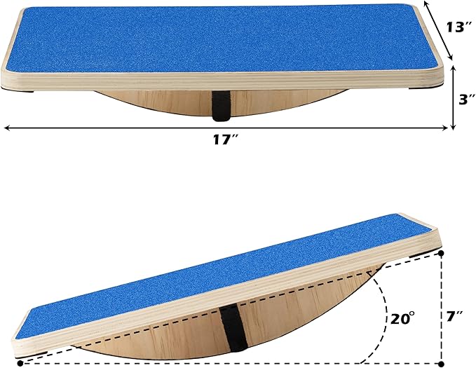 Multi-Optional Wooden Balance Board for all kind of balance tranning, Extra-Large Anti-Slip Wobble, Rocker and Plank Board for Balance and Core Training, Balancing Board for Under Desk