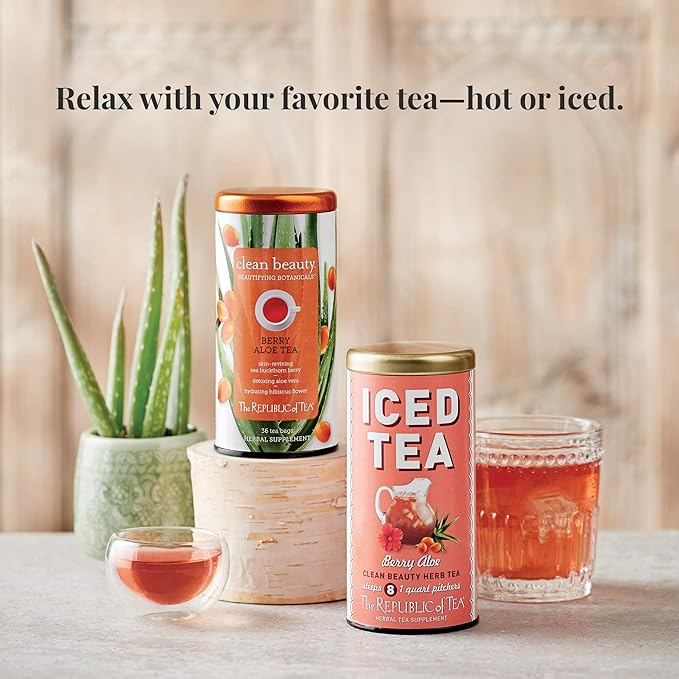 The Republic of Tea Beautifying Botanicals® Clean Beauty Berry Aloe Herbal Tea Bags (36 count)