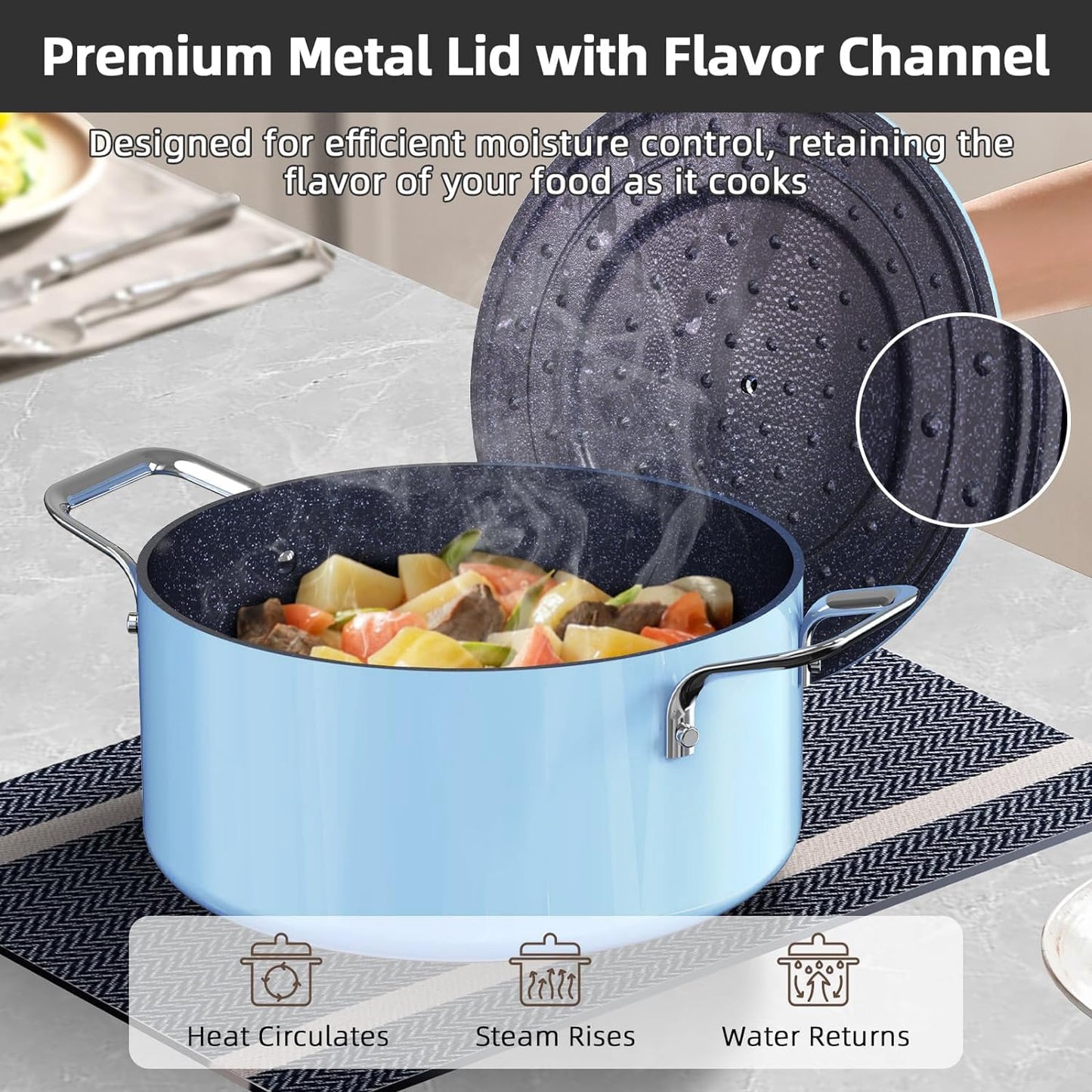 Nuwave Lux 13pc Forged Lightweight Cookware Set PFAS Free, Healthy G10 Duralon Ceramic Coating, Ultra Non-Stick, Stay-Cool Handles, Works on All Cooktops & Induction Ready