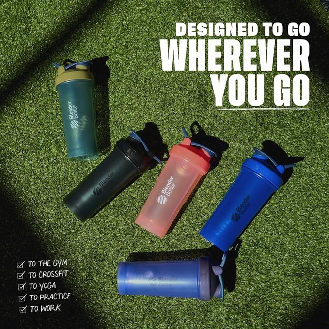 BlenderBottle Classic V2 Shaker Bottle Perfect for Protein Shakes and Pre Workout, 20-Ounce (3 Pack), Black, Navy, Pink
