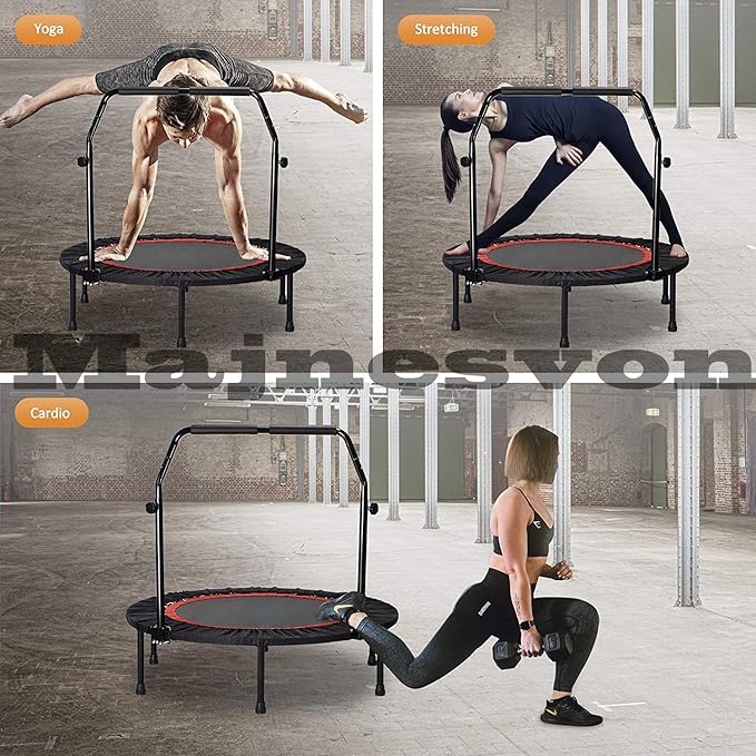 Trampoline, Portable Fitnes Foldable Trampoline in-Home Mini Rebounder, Exercise Trampoline for Kid/Adults, 40" Max Load 330lbs