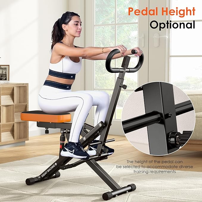 SogesHome Squat Machines Rowing Machine,Full Body Exercise Workout Equipment, Row and Ride Squat Machine 330 LBS Weight Capacity, Glute Trainer Machine, Glutes & Leg Home Workout Machine